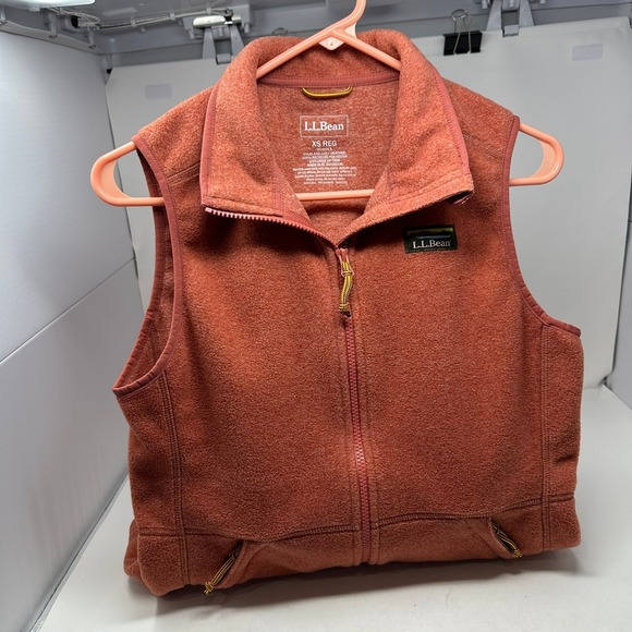 L.L.Bean Jackets & Blazers - LL Bean Vest Womens XS Orange Sweater Fleece Full Zip 504675 Mock Neck Outdoor
